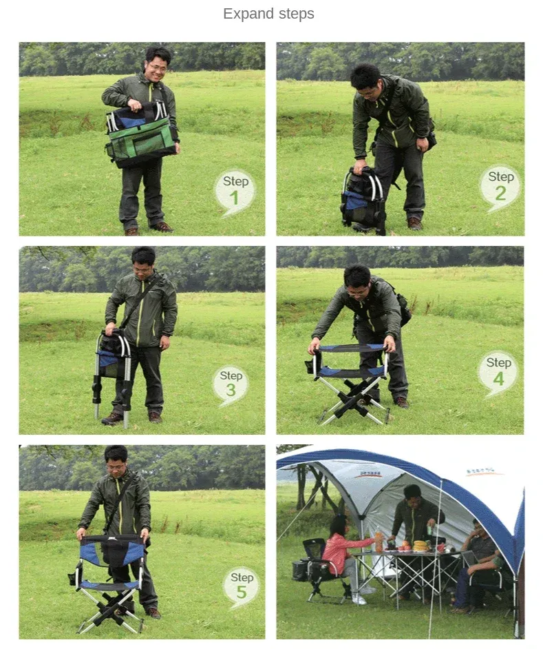 BRS - D3A outdoor aluminum alloy fishing chair folding beach chair stool