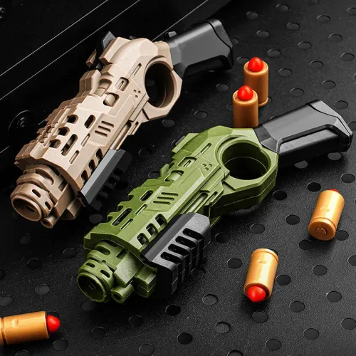 Nylon Spray Gun Fired Ejected Soft Pistol Spinner Multi Playability Decompression Ratchet Flip Push Slider Toy