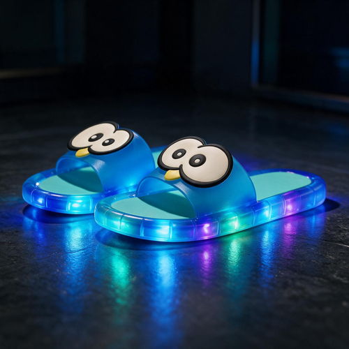 Fun LED-lit slippers (sandals with non-slip transparent soles)