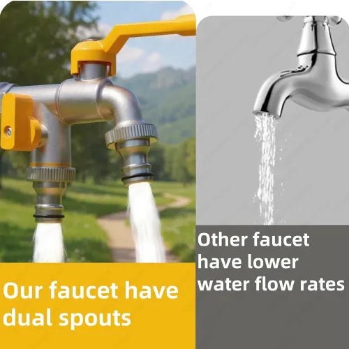 Pure Copper Garden Faucet with Dual Outlets