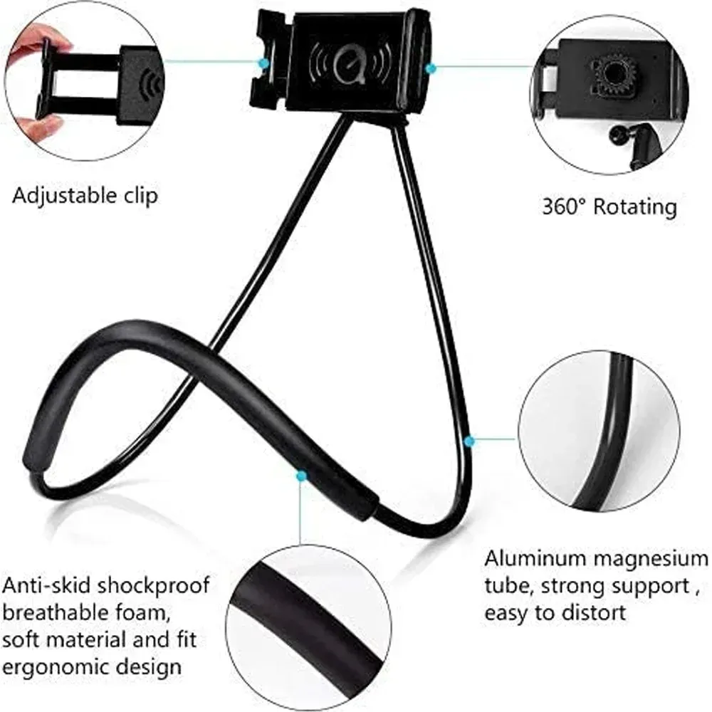 2PCS Lazy Neck Mobile Phone Holder Flexible Neck Lazy Necklace Tablet Holder Stand for Cellphone Tablets for IPhone Huawei Xiaomi