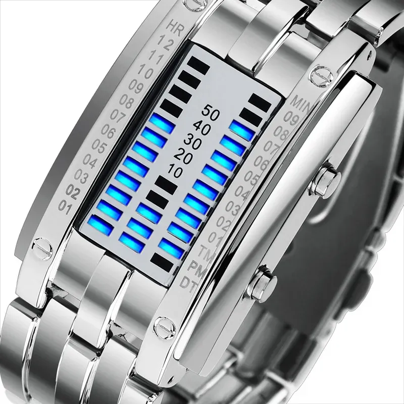 Fashion Men Bracelet Watches Men Sports Watches Men Led Digital Watches Stainless Steel Electronic Watches Men Relogio Masculino