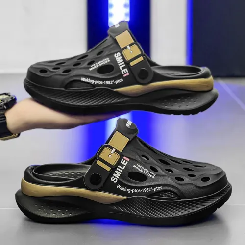 Men's thick soled shock-absorbing slippers, vacation sports and leisure shoes