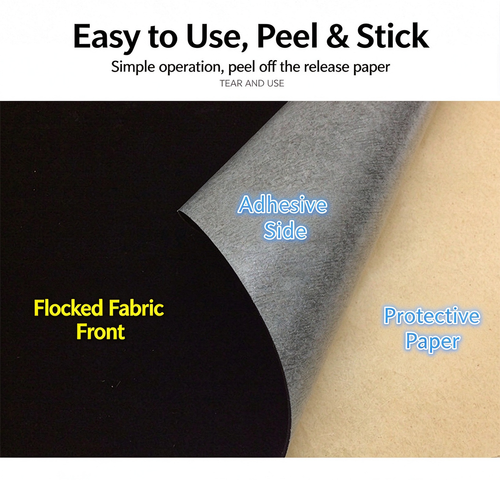 150cm*50cm Red self-adhesive flocking cloth tape with super soft texture on the back adhesive