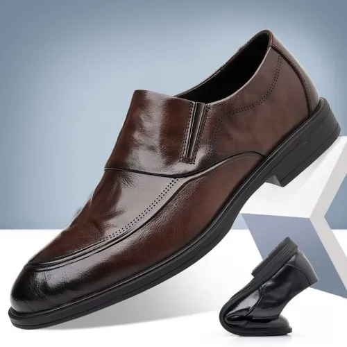 Men's Leather Shoes Business Casual Shoes 2026 New Men Formal Shoes Round Toe Fashion Non-slip Dress Loafers Zapatos Hombres
