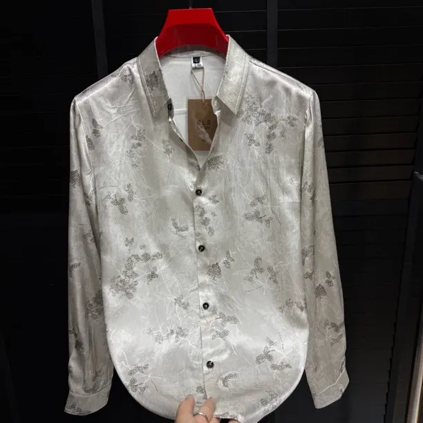 Men's Breathable Business Shirt (Ice Silk & Acetate Blend)