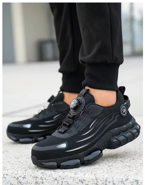 Rotating‑Button Safety Work Boots for Men