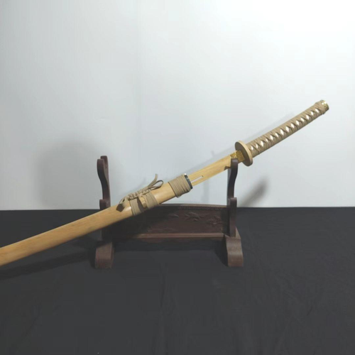 Self-Fueling Powder-Fed  Flame Blade  Prop (Authentic Intangible Cultural Heritage Craft) — Combustible Bamboo & Wood Tang-Style Dao