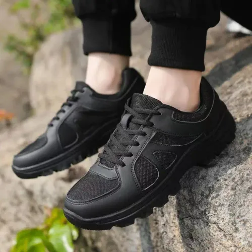 Men's Black Breathable Mesh Running Shoes Outdoor Casual Training Sneakers Fashionable