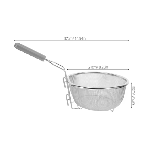 Stainless Steel Mesh Fry Basket Sieve Kitchen Strainer Ladle for Frying French Fries Chips Noodles