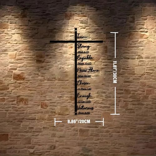 Christianartworkshop Biblical Verse Cross Metal Wall Decor: Daily Faith Reminder