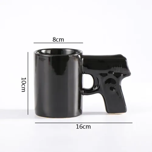 Creative Amazon Cross-Border Coffee Mug: Revolver-Style Ceramic Cup