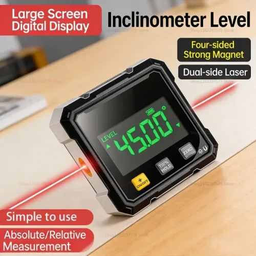 Digital Electronic Level Digital Angle Fnder 4*90 ° Magnetic Inclinometer Protractor Precision Level Box