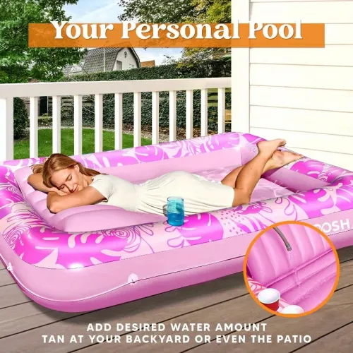 Inflatable Tanning Pool Lounger Float Extra Large Pool Floats for Adult Summer Water Party Gifts