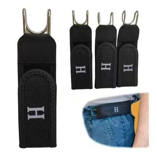 2Pcs Adjustable Buckless Belt Hook Elastic Velcro Waist Buckle Waist Belt For Men Gift Casual Belt With Buckle