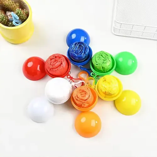 5pcs New Portable Disposable Raincoat Keychain Compression Ball Pocket Ball Outdoor Adult Travel Hangable Poncho Camping Gear