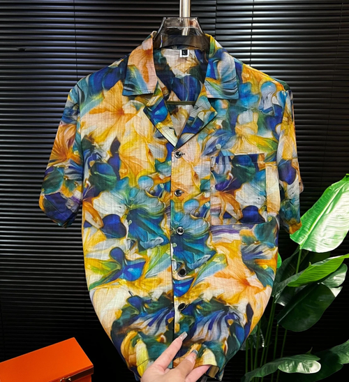 Polished Men's Colorful Floral Button Up