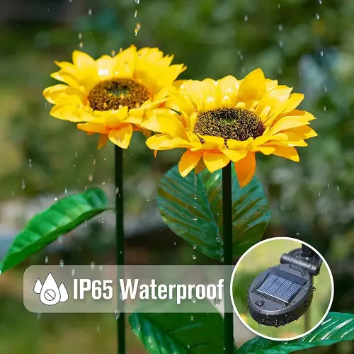 3 PCS Sunflower Solar Lamp LED Sunflower Yellow Flower Lamp Decor