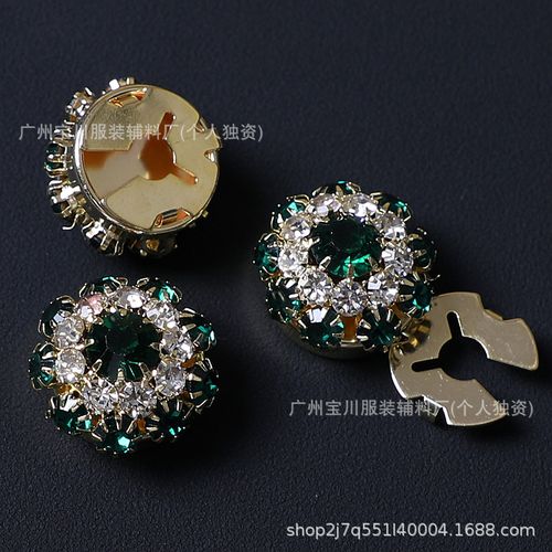3 PCS Colored Rhinestone Cover Cufflinks