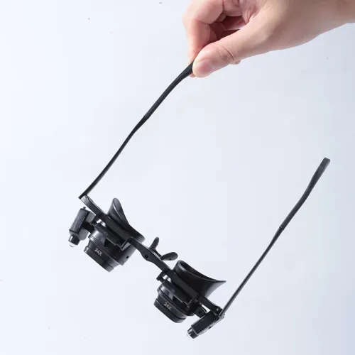 24X Head Mount Magnifier Headband Magnifying Glass Watch Jeweler Magnifier LED Lights Loupe Microscope
