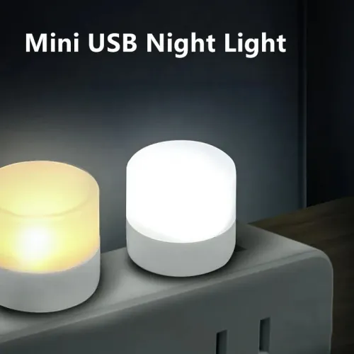 10PCS Mini USB Night Light  White  Book Reading Light USB Plug Computer Mobile Power Charging LED Night Lamp