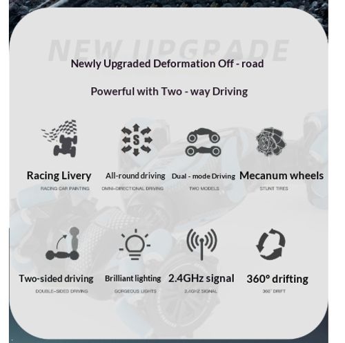 4WD Gesture Sensing RC Stunt Car, Remote Control Drift Racing Car with Spray & LED Lights, Hand Controlled High Speed Toy Vehicle, Birthday Gift for Boys Kids