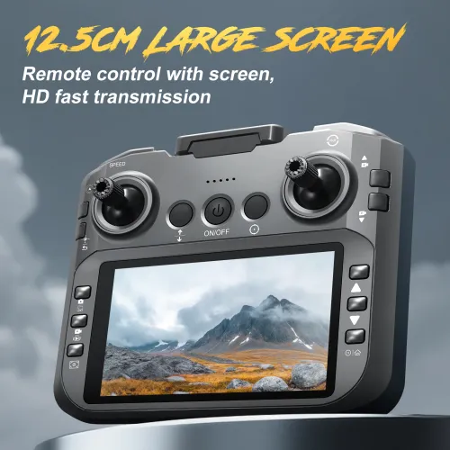 12.5cm large screen WIFI FPV drone, equipped with 8K high-definition camera, foldable quadcopter, aerial photography, live streaming, gift travel