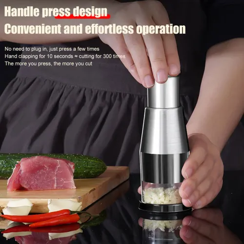 Patting knife garlic press