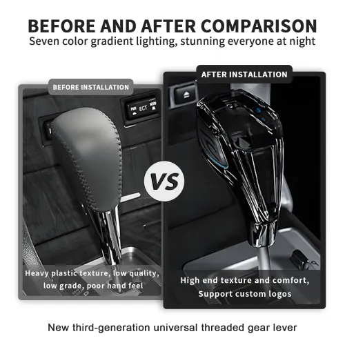 Crystal Gear Shift Knob LED Universal Black Titanium Color Suitable For Toyota, Kia, Mitsubishi, Lexus, Chevrolet, Honda, Nissan