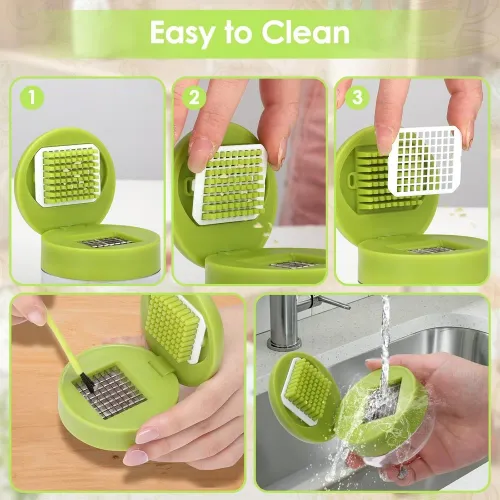 1pc Multifunctional Garlic Press Manual Mincer  ABS and Stainless Steel Garlic Slicer Handheld Ginger Masher with Storage Case