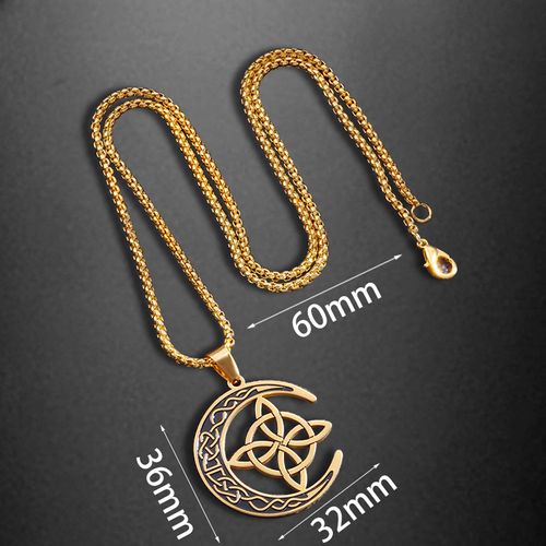 🔥2 piece🎉Celtic Moon Pendant Necklace, mysterious design, high-gloss finish 🌙✨📦