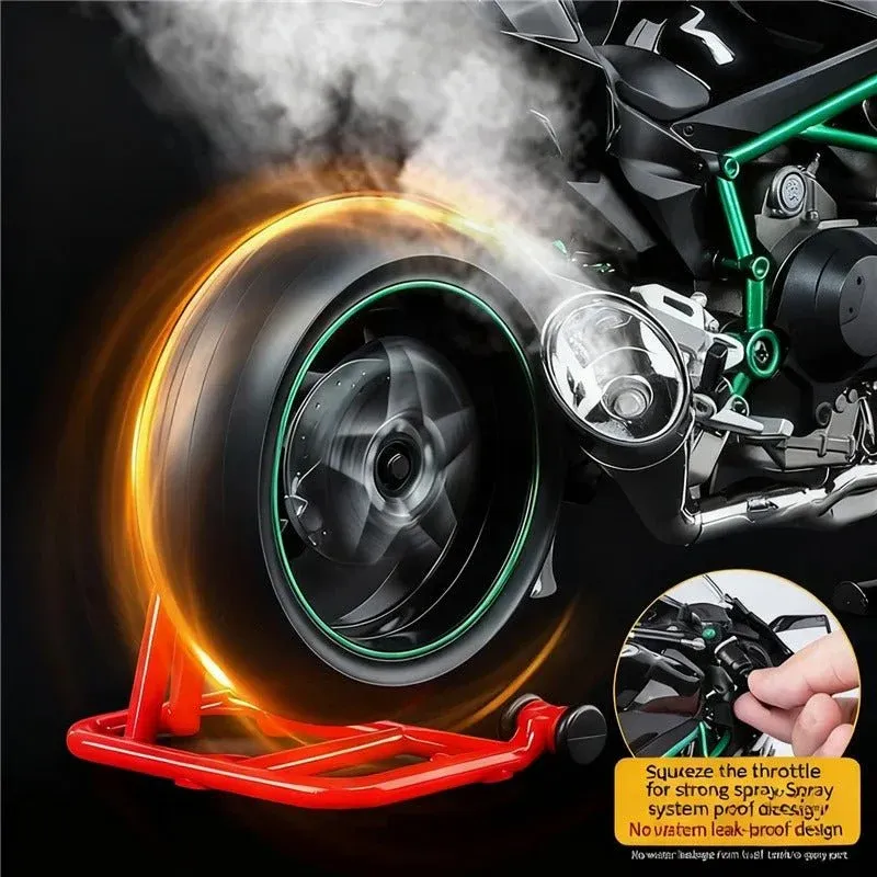 1: 12 Kawasaki H2r Black Sound and Light 32A Motorcycle Model Toy Car