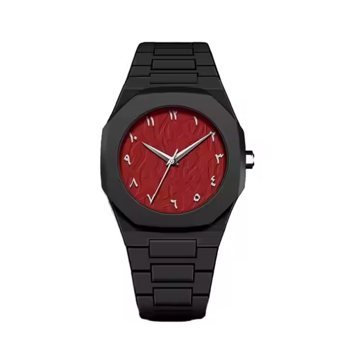 Polygonal Case Rectangular Bracelet Arabic Numeral Dial Men's Watch