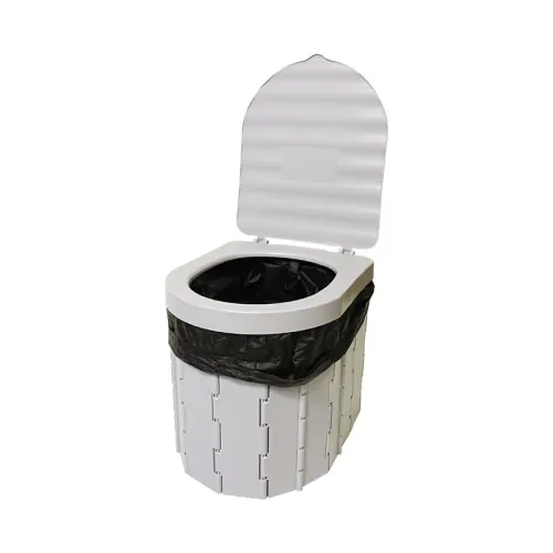 Foldable Portable Camping Toilet With Lid Mobile Emergency Travel Car Commode