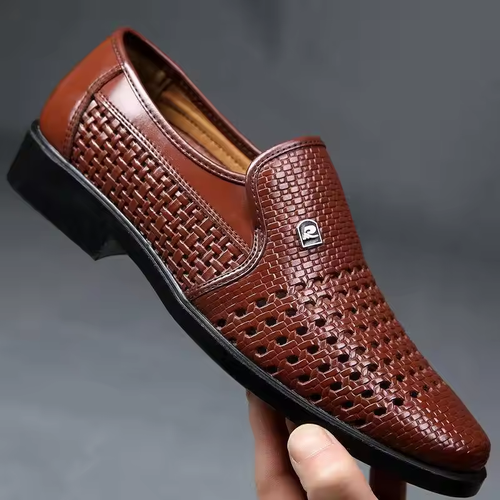 Summer Men's Loafers Breathable Mens Leather Shoes Soft Soles Male Casual Shoes Slip-on Oxford Shoes Business