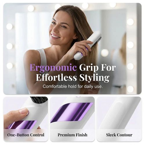 Multi-Function Cordless Ceramic Hair Straightener Brush