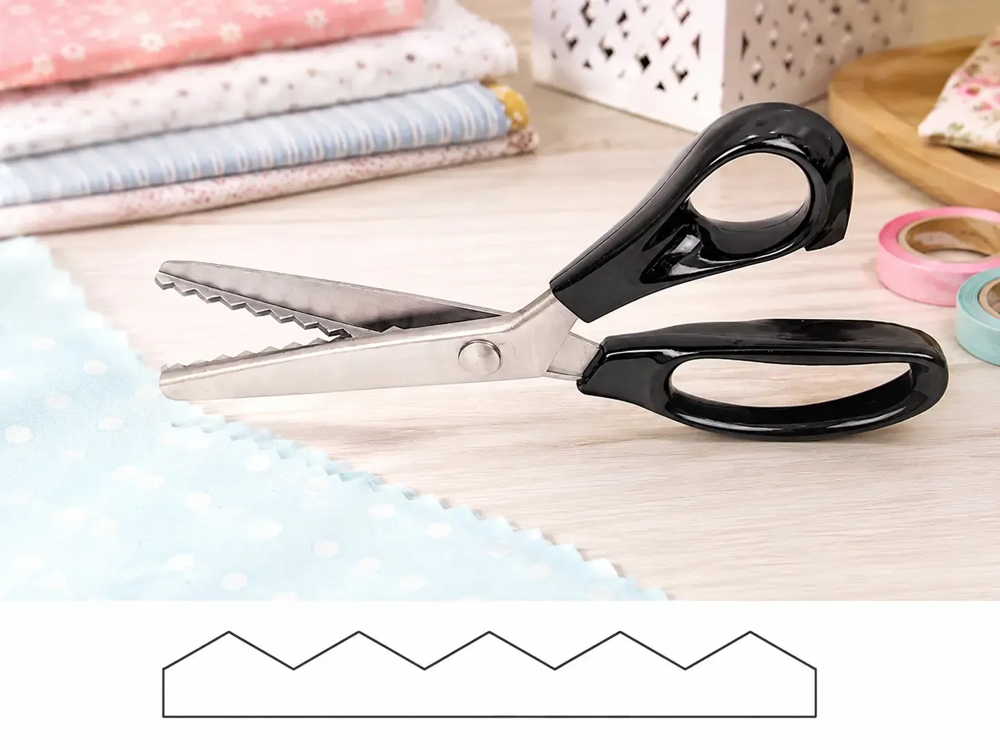 2PCS Stainless Steel Zig Zag Pinking Shears with Serrated Teeth - Durable, Sharp Sewing Tool for DIY Crafts, Dressmaking - Textiles & Sewing Supplies Accessory
