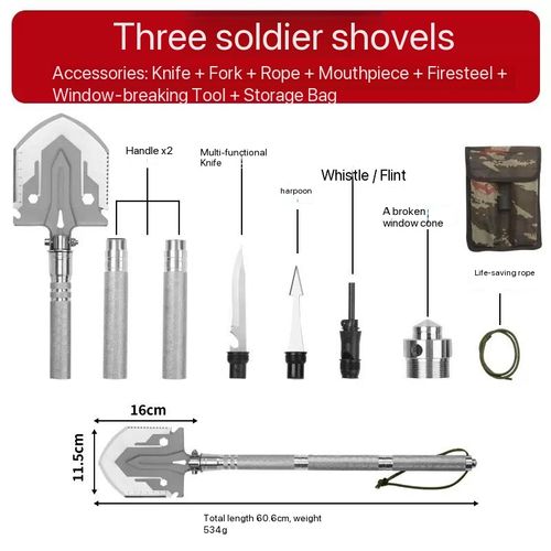 Multifunctional Shovel Folding Military Shovel Self-defense Outdoor Survival Supplies Set Garden Tools Camping Accessories