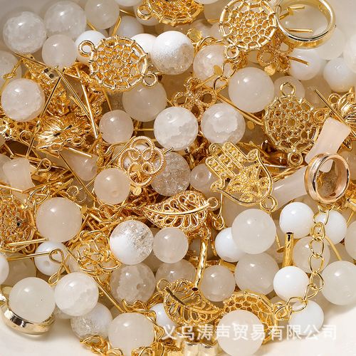 Metal glass beads mixed color scattered beads round beads random mixed colors 100g about 100 pieces