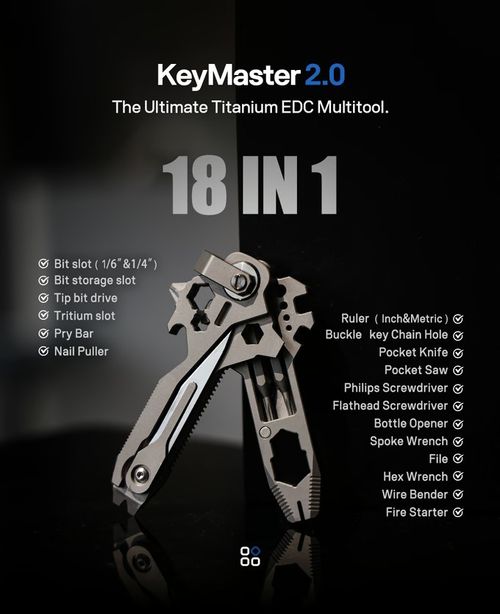 18-in-1 EDC TItanium Alloy Pry Bar Screwdriver Wrench Key Ring Handle Multi-tool profession Portable Outdoor Tools