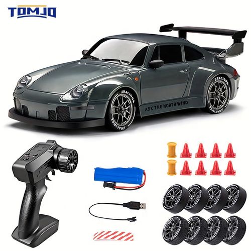 1:24 half-scale radio-controlled racing car with high-speed drift, waterproof and rechargeable, a must-have for friends and boyfriends during festivals