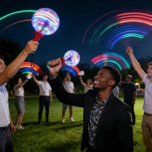😍Glowing Spinning Ball Stick👨‍👩‍👧‍👦Bright Fun for Every Moment！
