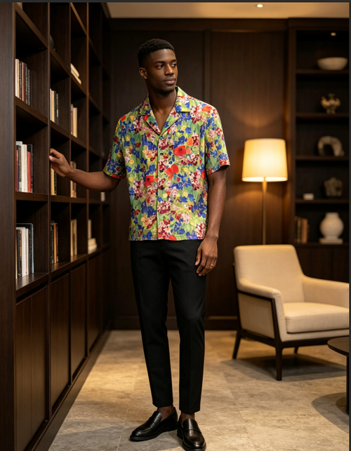 Men's Sophisticated Vibrant Floral Shirt