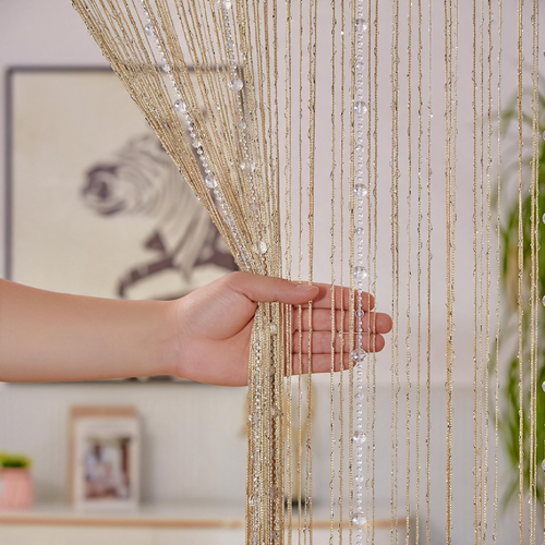 1pcs 100*200cm Crystal Beaded String Curtains Screen String Divider Blind for Salon Living Room Door Wall Window Tassel Curtain