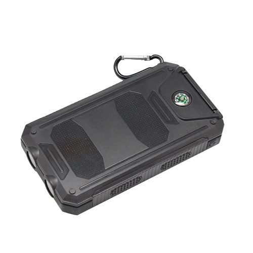 Dual USB High Capacity Solar Power Bank Portable External Battery with LED Light for Outdoor Charging