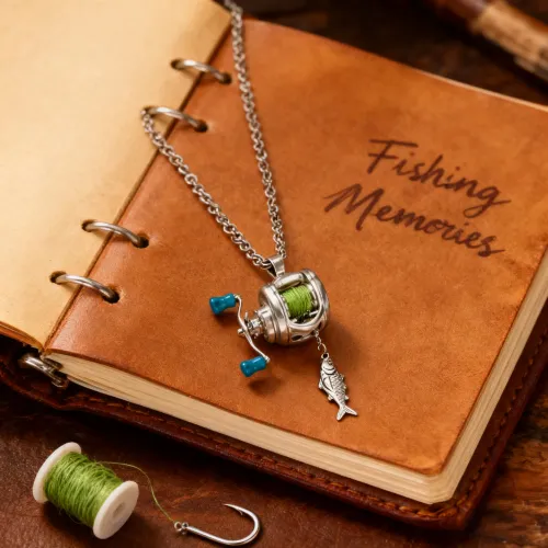 Rotating Handle Necklace Exquisite Spinning Reel Pendant Mini Casting Reels Pendant High-Quality Mini Fishing Reel Necklace