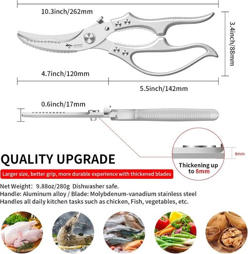 ✂️ LIMITED TIME 30% OFF! ⚡ Heavy-Duty Multifunction Kitchen Shears – 4-in-1 Tool with Fish Scaler, Bottle Opener & Safety Lock 🔪