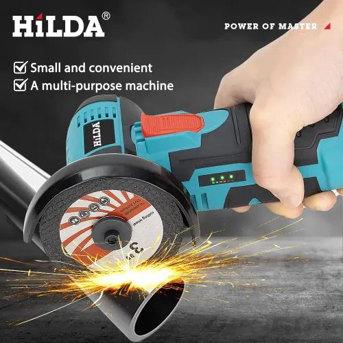 HILDA 12v Mini Angle Grinder Car Repair Brush Motor Rechargeable For Cutting Diamond Cordless Power Tool Polishing And Grinding
