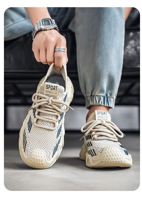 Breathable woven mesh shoes with soft soles and lightweight anti slip properties