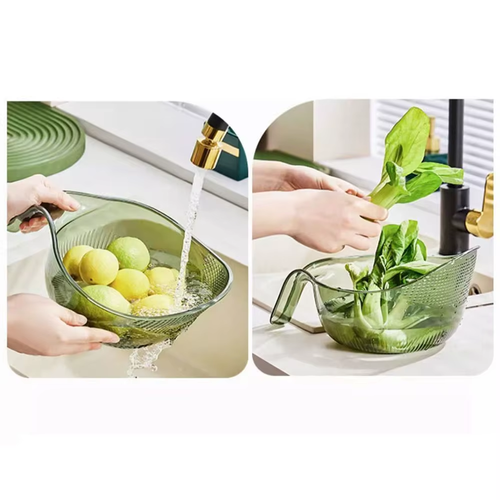 A multi-functional rice-washing bowl and draining scoop